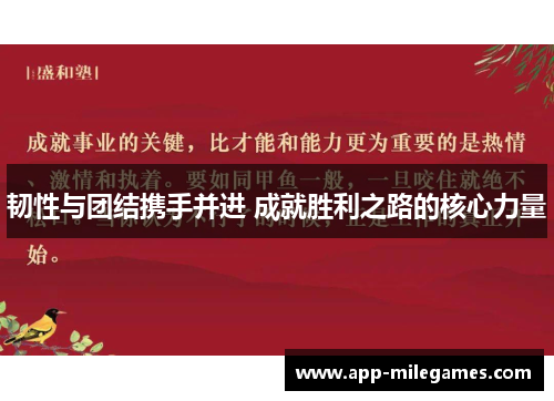 韧性与团结携手并进 成就胜利之路的核心力量